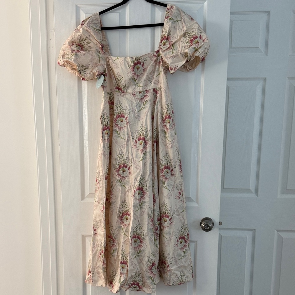 Hill House Cream Floral Maxi Dress